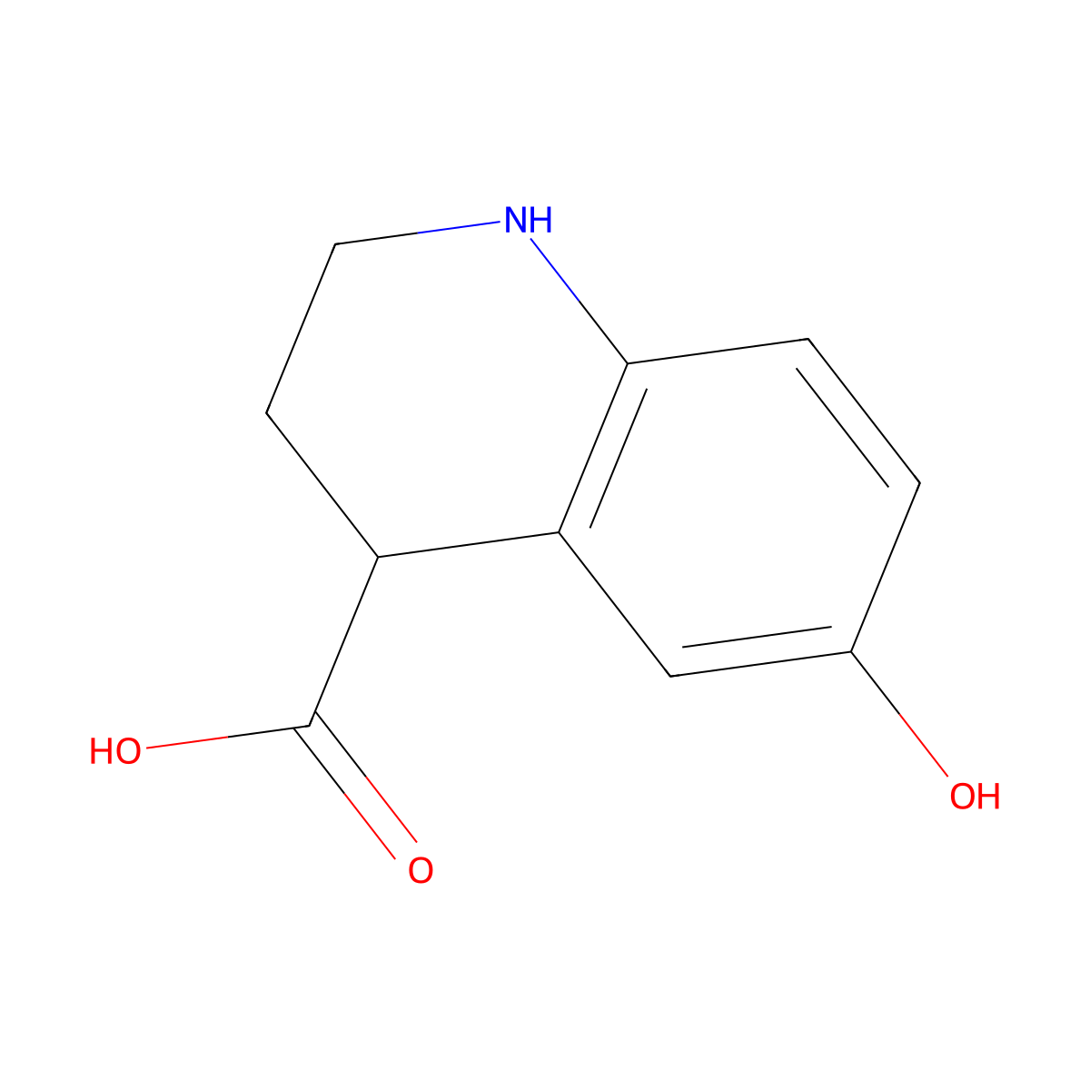 6-Hydroxy-1,2,3,4-tetrahydroquinoline-4-carboxylic acid molecular structure, CAS 1368174-28-0