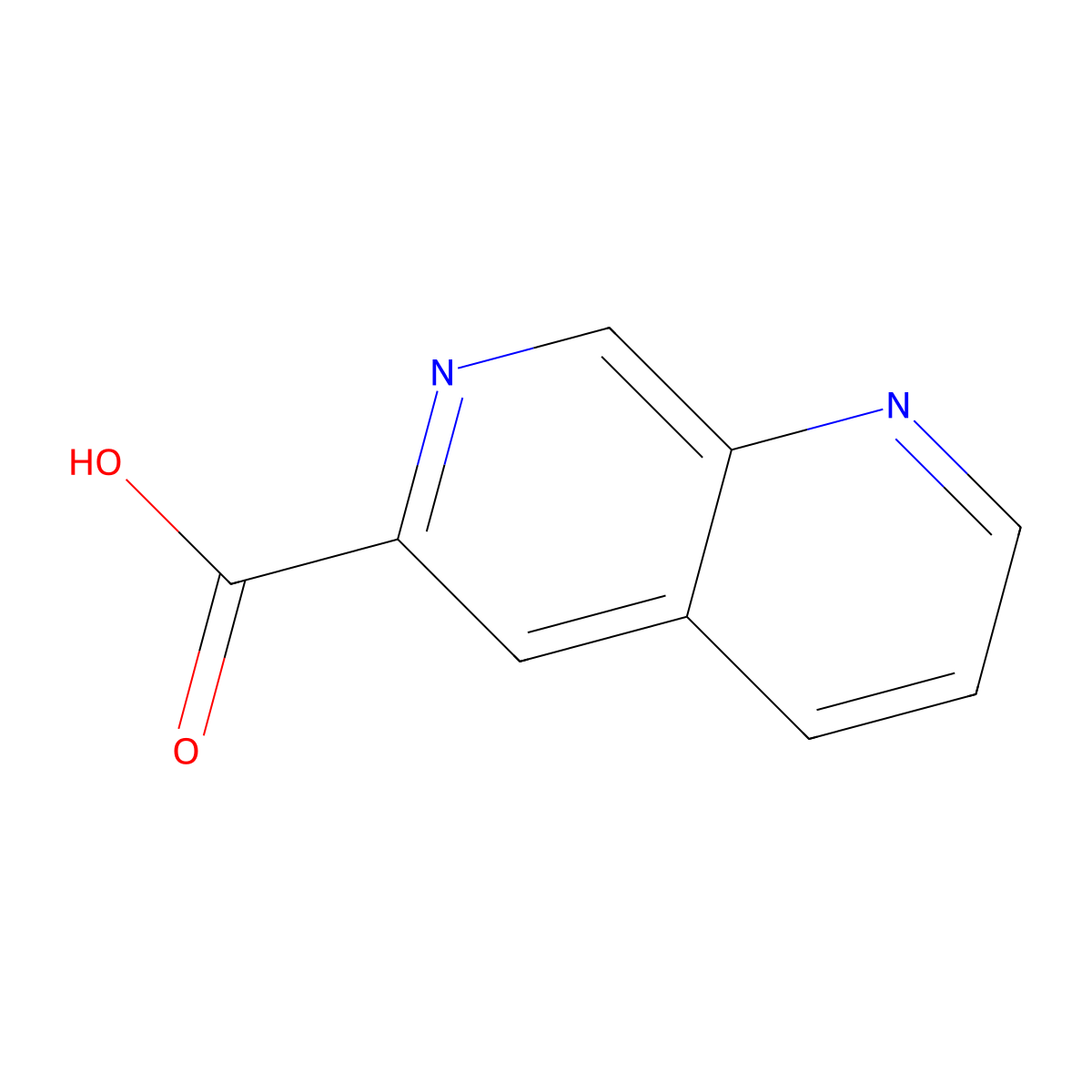 1,7-Naphthyridine-6-carboxylic acid molecular structure, CAS 1368175-86-3