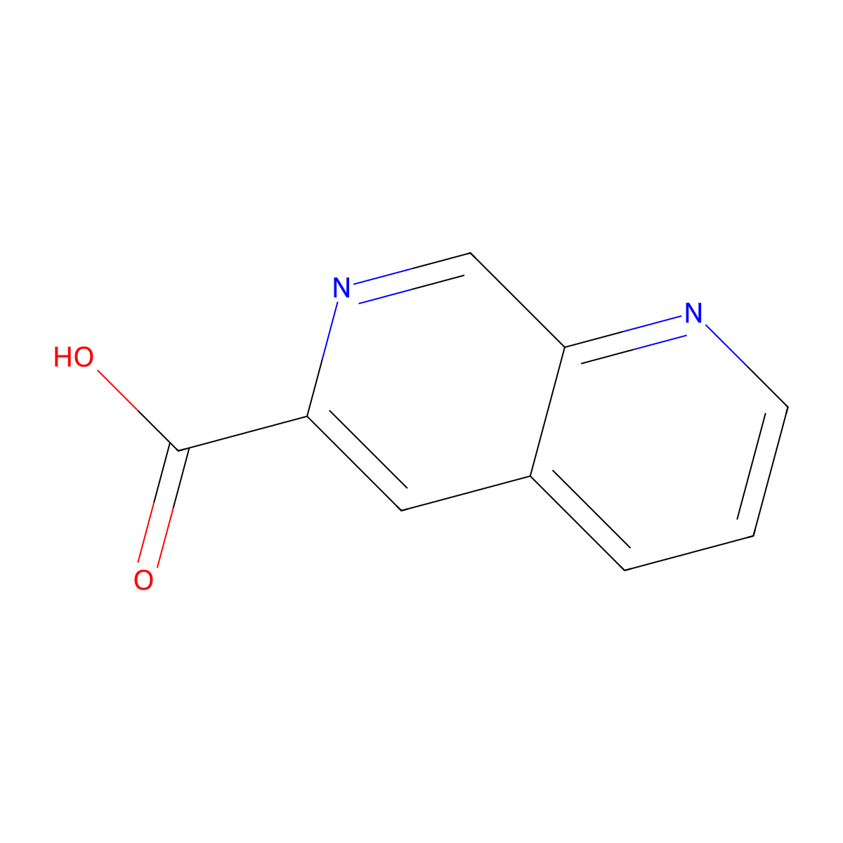 1,7-Naphthyridine-6-carboxylic acid molecular structure, CAS 1368175-86-3