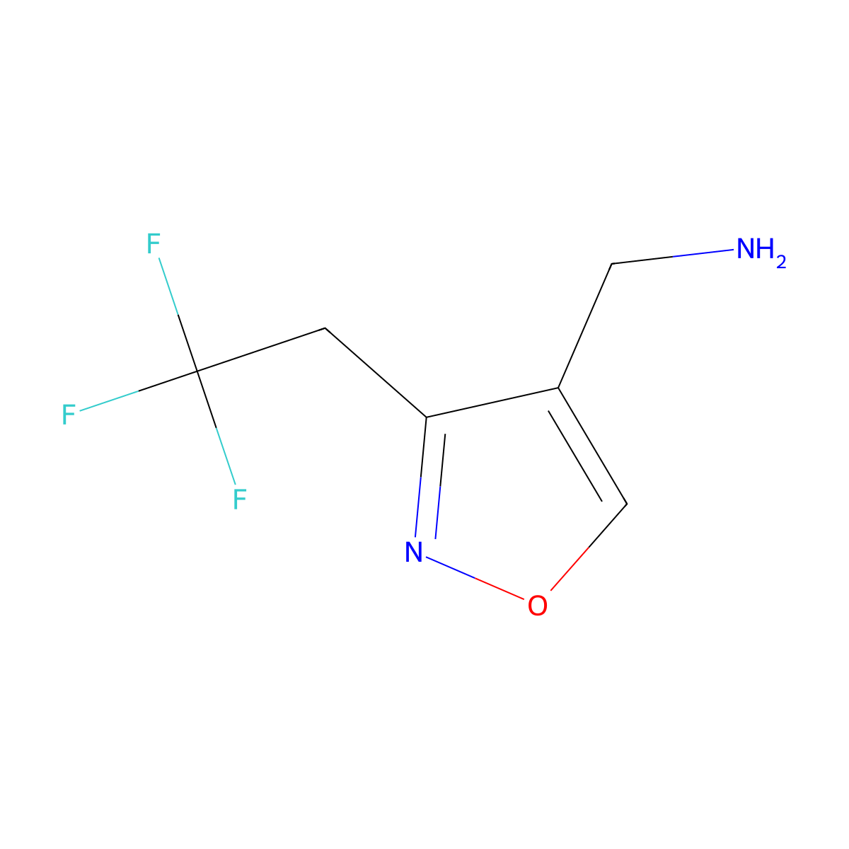 1-[3-(2,2,2-Trifluoroethyl)-1,2-oxazol-4-yl]methanamine molecular structure, CAS 1368177-93-8