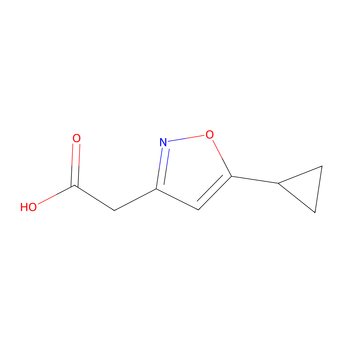 2-(5-Cyclopropyl-1,2-oxazol-3-yl)acetic acid molecular structure, CAS 1368177-97-2