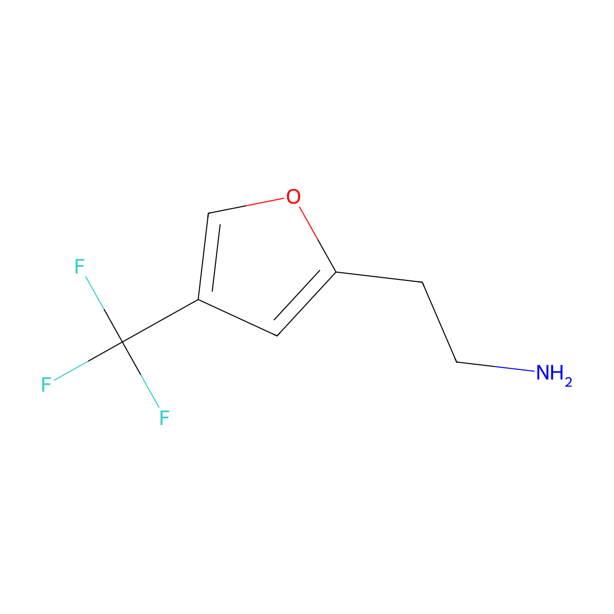 2-[4-(Trifluoromethyl)furan-2-yl]ethan-1-amine molecular structure, CAS 1368179-20-7