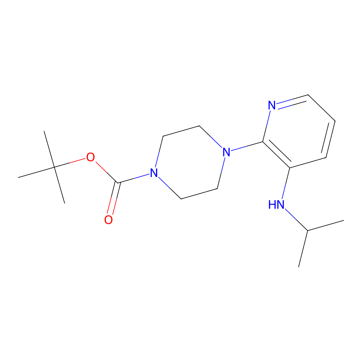 Tert-Butyl 4-(3-(Isopropylamino)Pyridin-2-Yl)Piperazine-1-Carboxylate molecular structure, CAS 136818-14-9