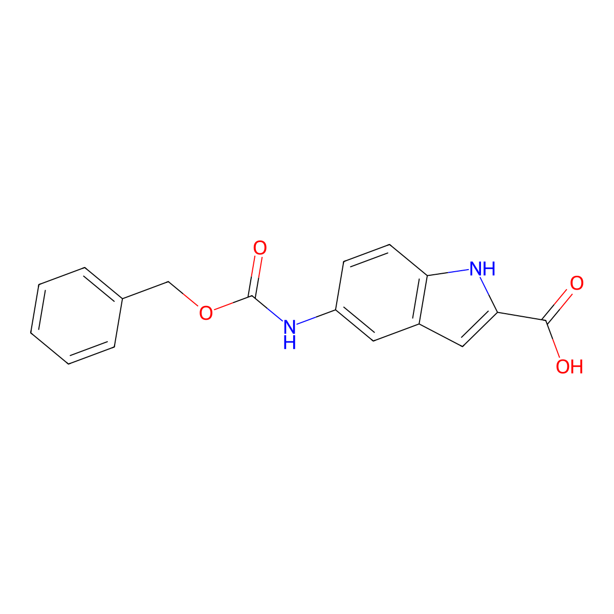 5-{[(benzyloxy)carbonyl]amino}-1H-indole-2-carboxylic acid molecular structure, CAS 136818-39-8