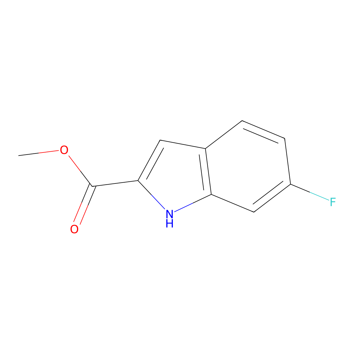 methyl 6-fluoro-1H-indole-2-carboxylate molecular structure, CAS 136818-43-4