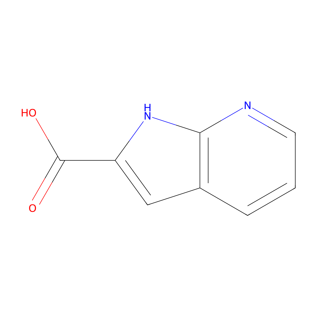1H-pyrrolo[2,3-b]pyridine-2-carboxylic acid molecular structure, CAS 136818-50-3