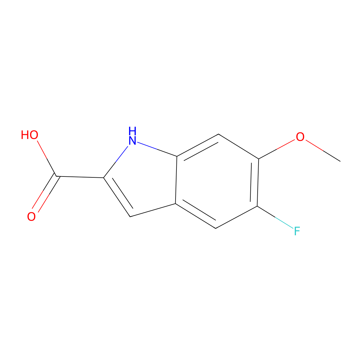 5-Fluoro-6-methoxy-1h-indole-2-carboxylic acid molecular structure, CAS 136818-65-0