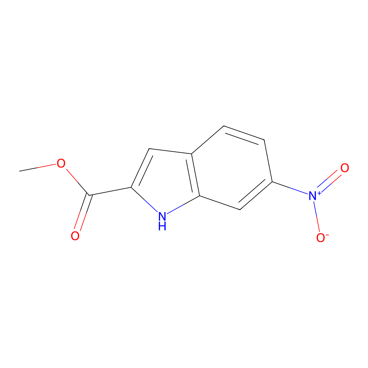 Methyl 6-nitro-1H-indole-2-carboxylate molecular structure, CAS 136818-66-1
