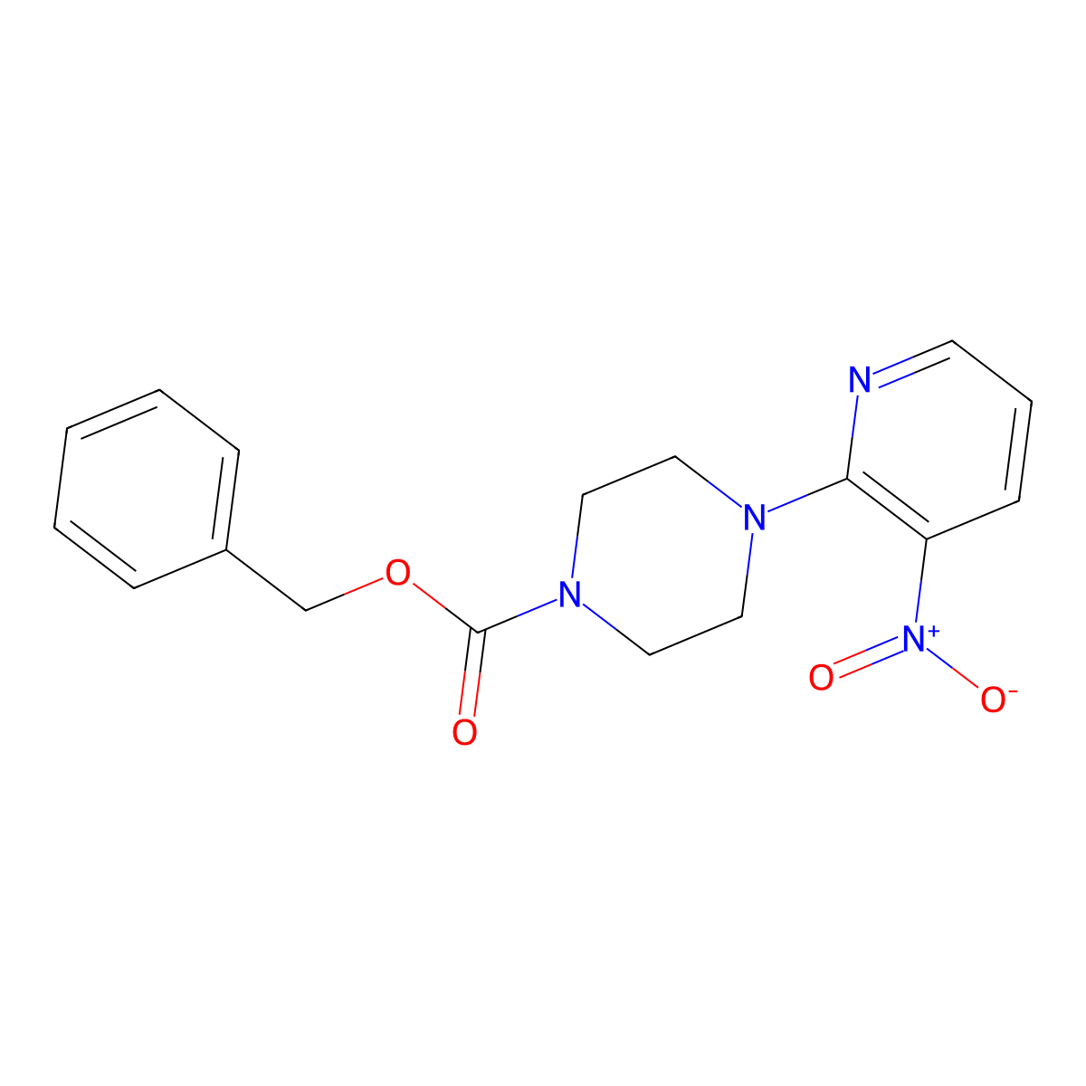 Benzyl 4-(3-nitropyridin-2-yl)piperazine-1-carboxylate molecular structure, CAS 136818-69-4
