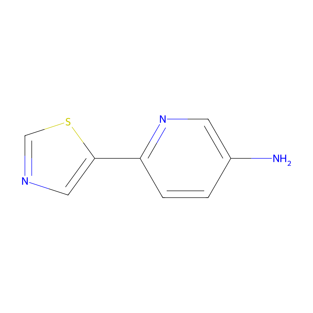 6-(Thiazol-5-yl)pyridin-3-amine molecular structure, CAS 1368180-59-9