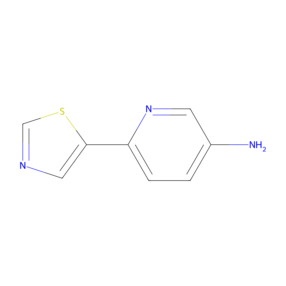 6-(Thiazol-5-yl)pyridin-3-amine molecular structure, CAS 1368180-59-9