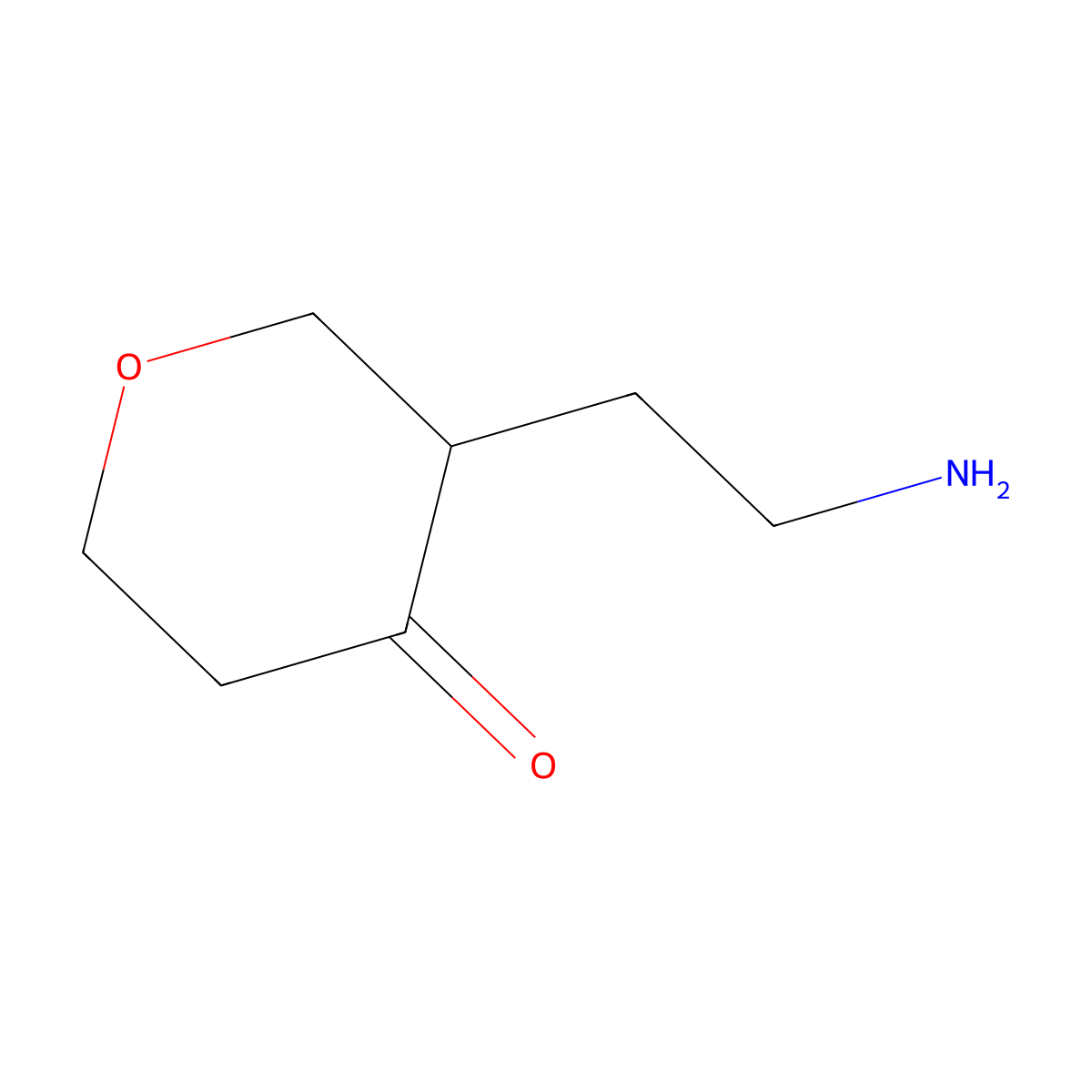 3-(2-Aminoethyl)oxan-4-one molecular structure, CAS 1368180-94-2