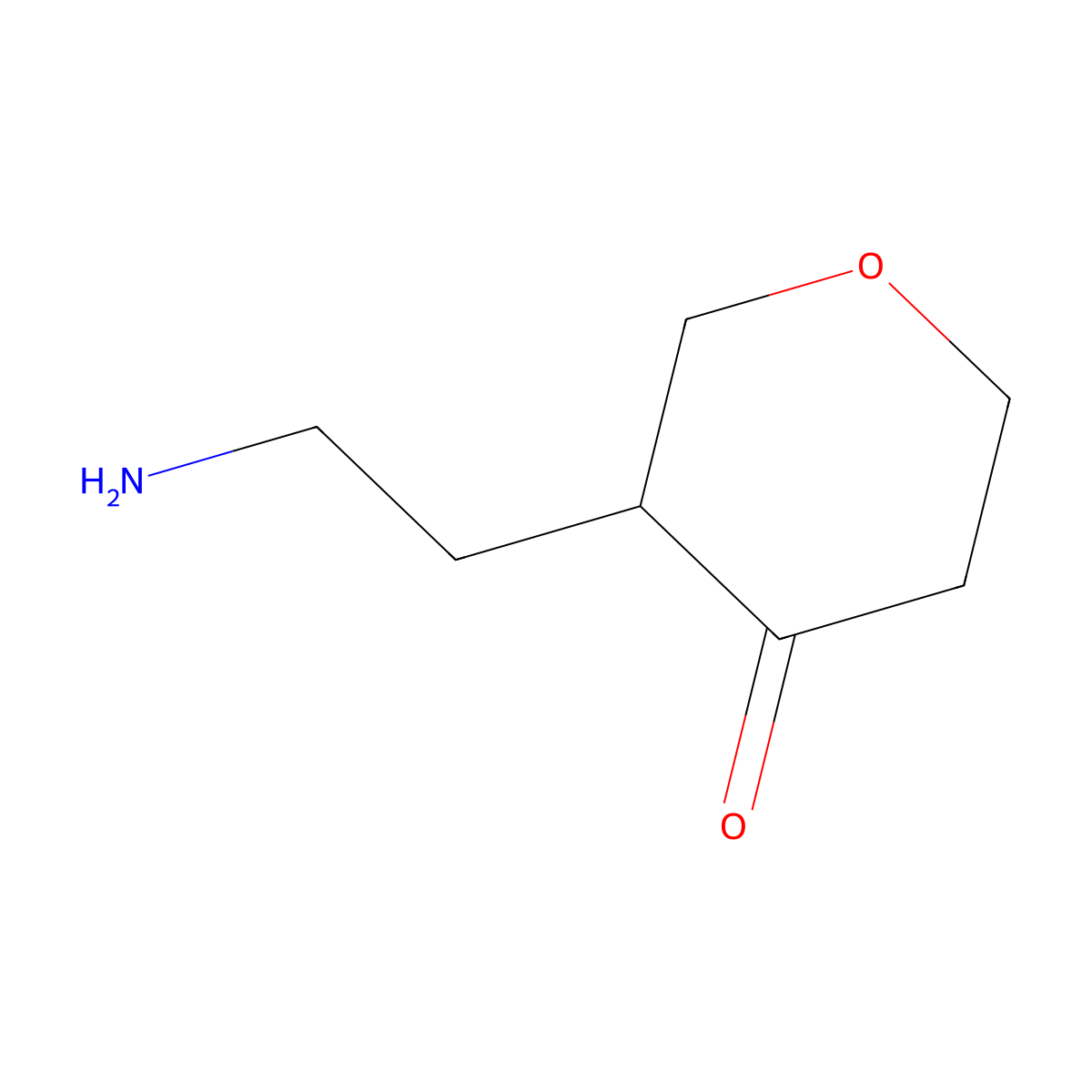 3-(2-Aminoethyl)oxan-4-one molecular structure, CAS 1368180-94-2