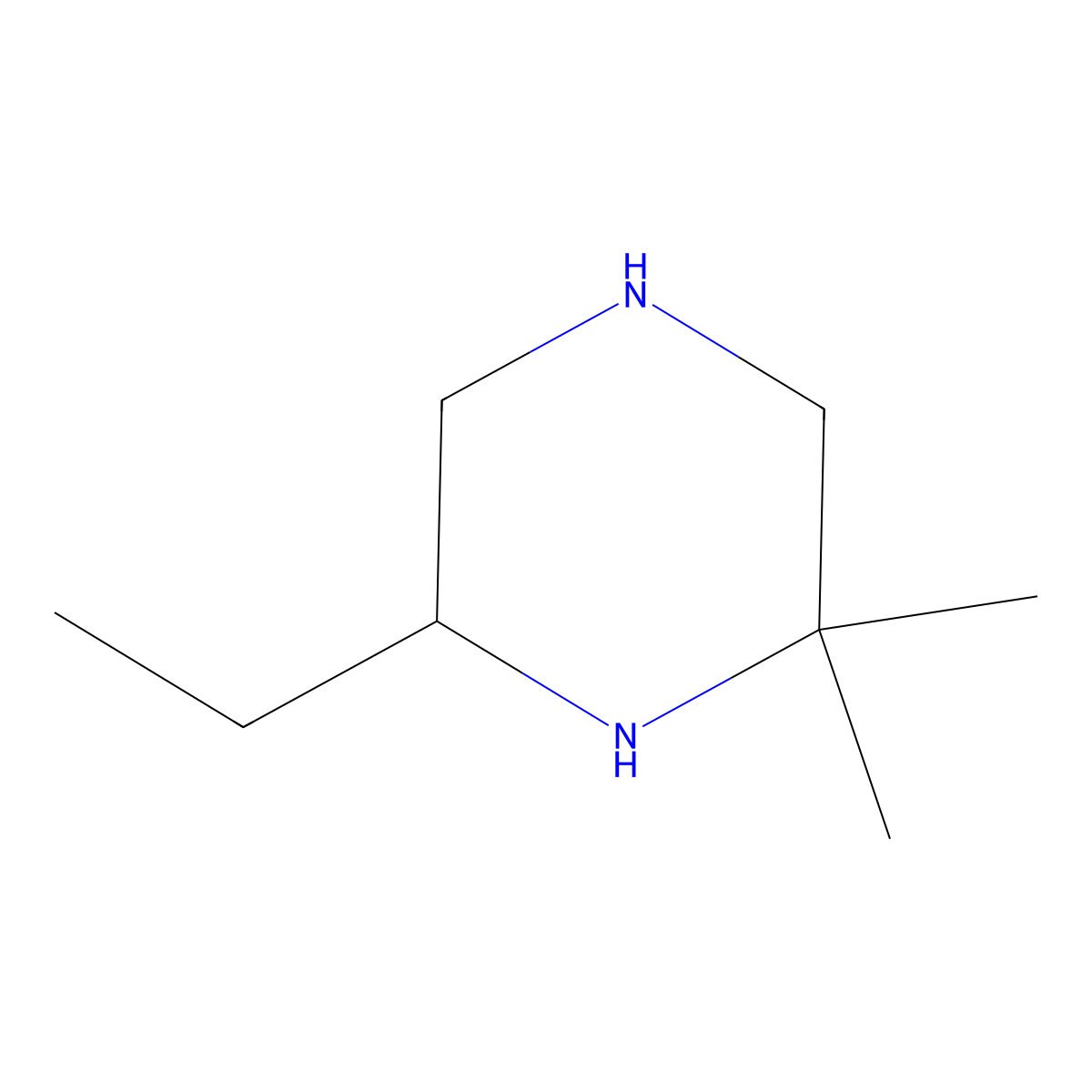 6-Ethyl-2,2-dimethylpiperazine molecular structure, CAS 1368181-07-0