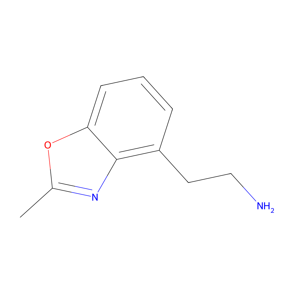 2-(2-Methyl-1,3-benzoxazol-4-yl)ethan-1-amine molecular structure, CAS 1368181-26-3
