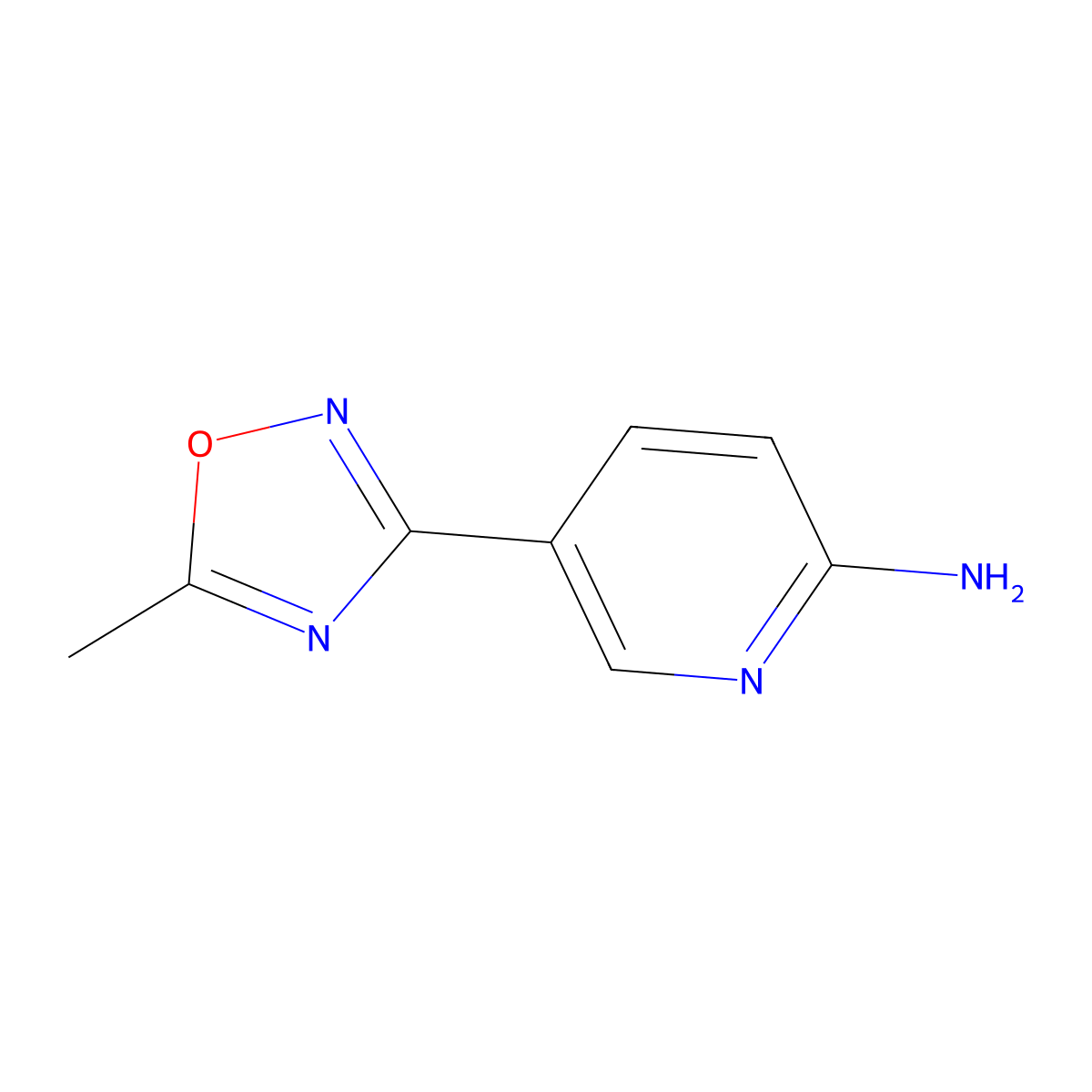 5-(5-Methyl-1,2,4-oxadiazol-3-yl)-2-pyridinamine molecular structure, CAS 1368181-43-4