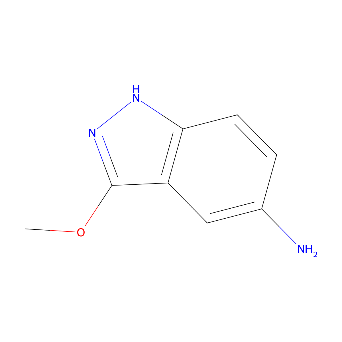 3-methoxy-1H-indazol-5-amine molecular structure, CAS 1368181-72-9