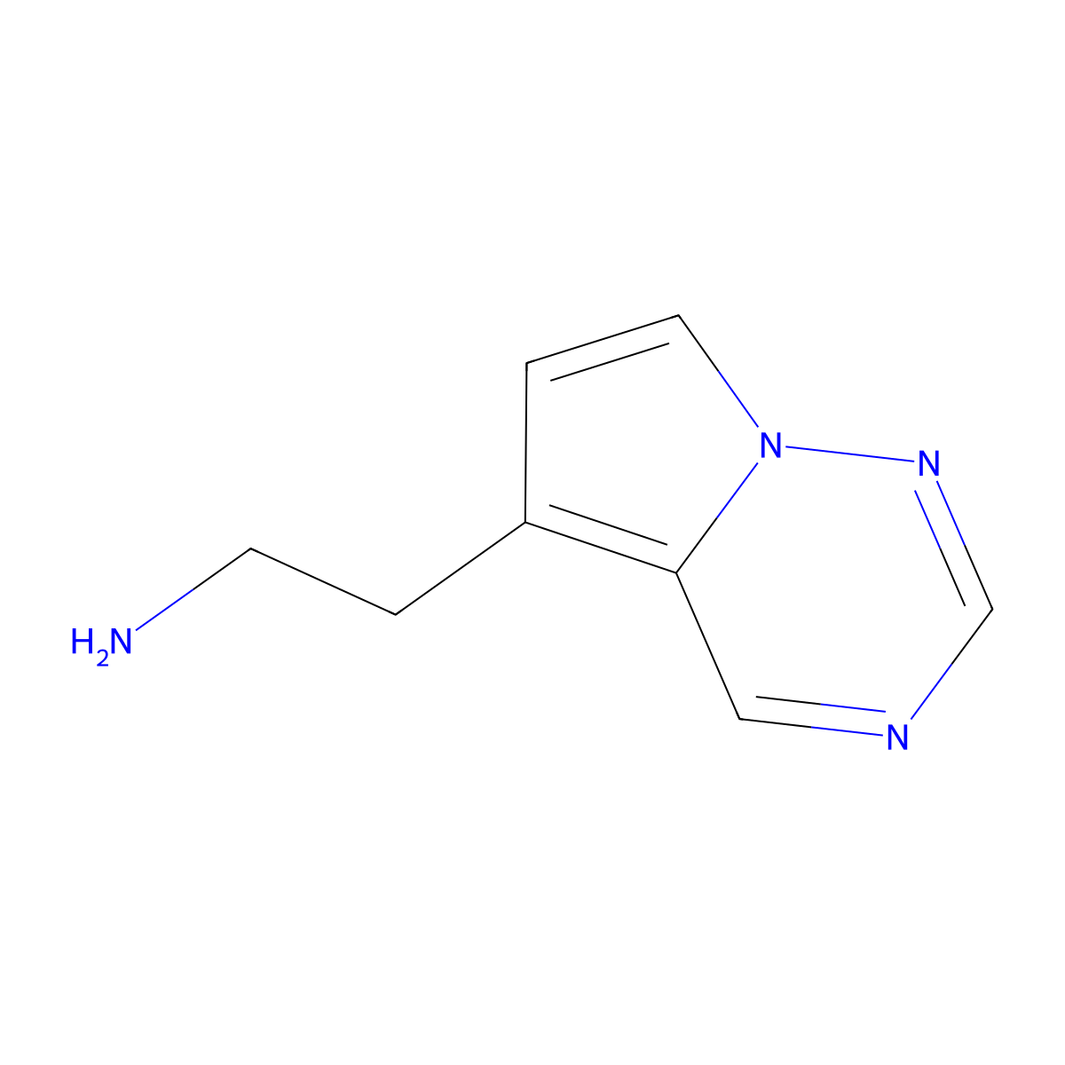 2-{Pyrrolo[2,1-f][1,2,4]triazin-5-yl}ethan-1-amine molecular structure, CAS 1368182-05-1