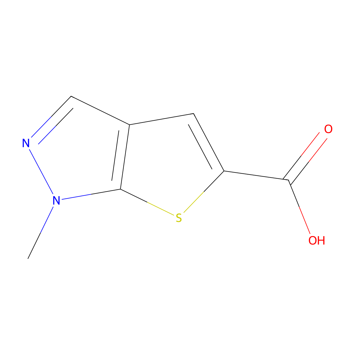 1-methyl-1H-thieno[2,3-c]pyrazole-5-carboxylic acid molecular structure, CAS 1368183-24-7
