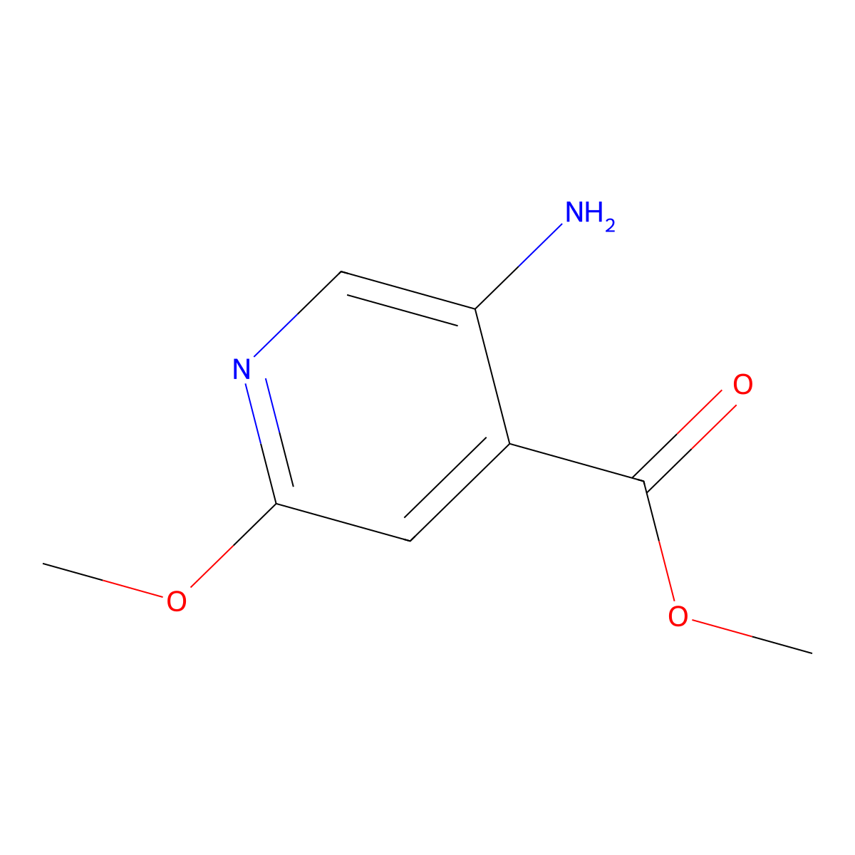 Methyl 5-Amino-2-methoxyisonicotinate molecular structure, CAS 1368183-31-6