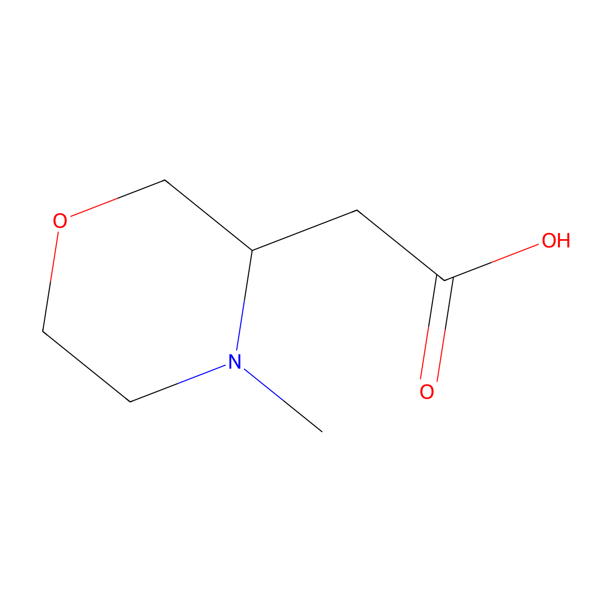 2-(4-Methylmorpholin-3-yl)acetic acid molecular structure, CAS 1368183-53-2