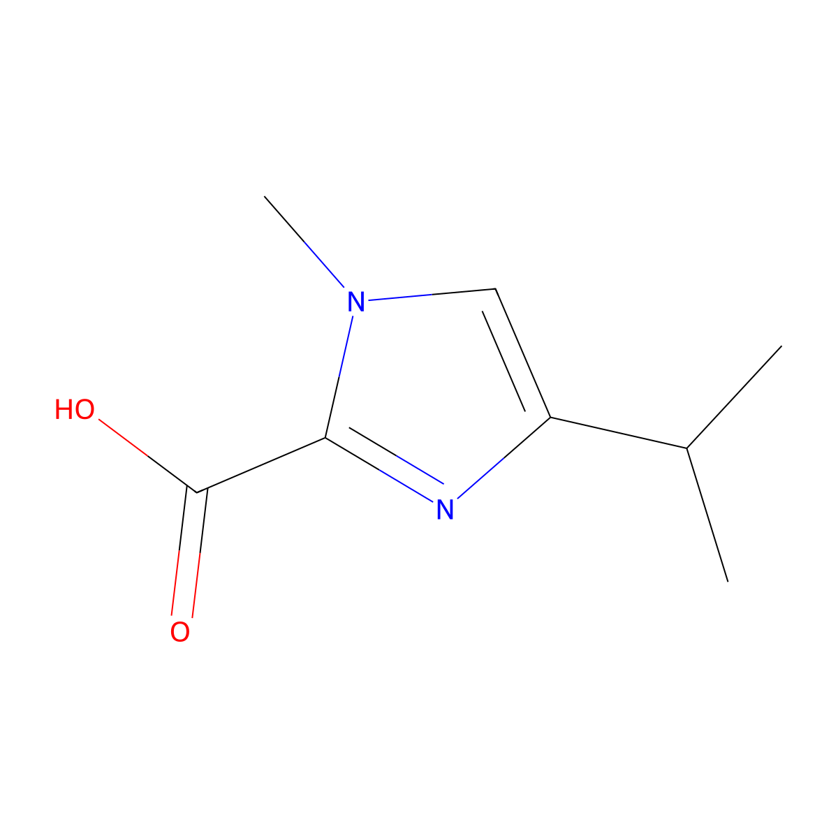 4-Isopropyl-1-methyl-1H-imidazole-2-carboxylic acid molecular structure, CAS 1368185-03-8