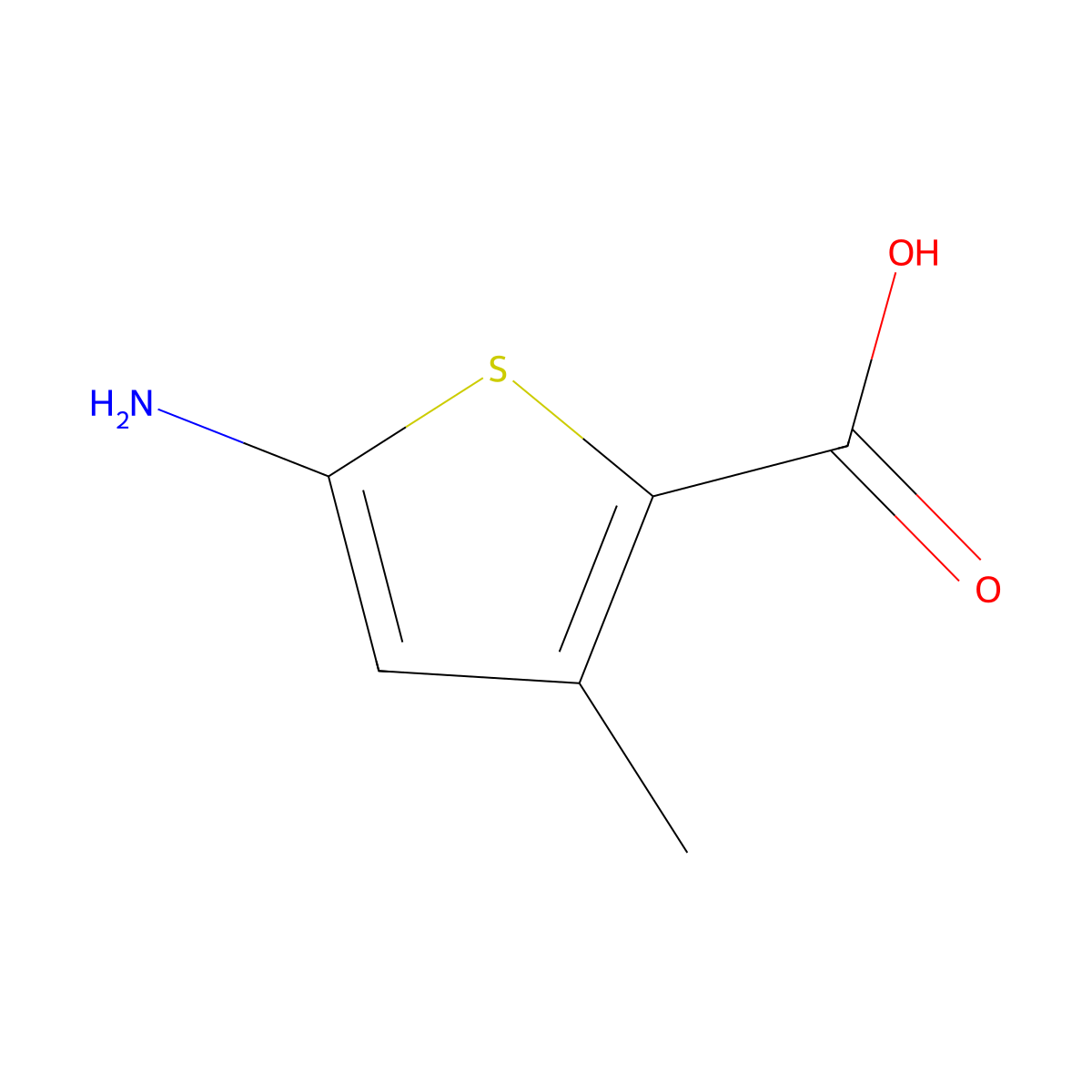 5-Amino-3-methylthiophene-2-carboxylic acid molecular structure, CAS 1368185-04-9