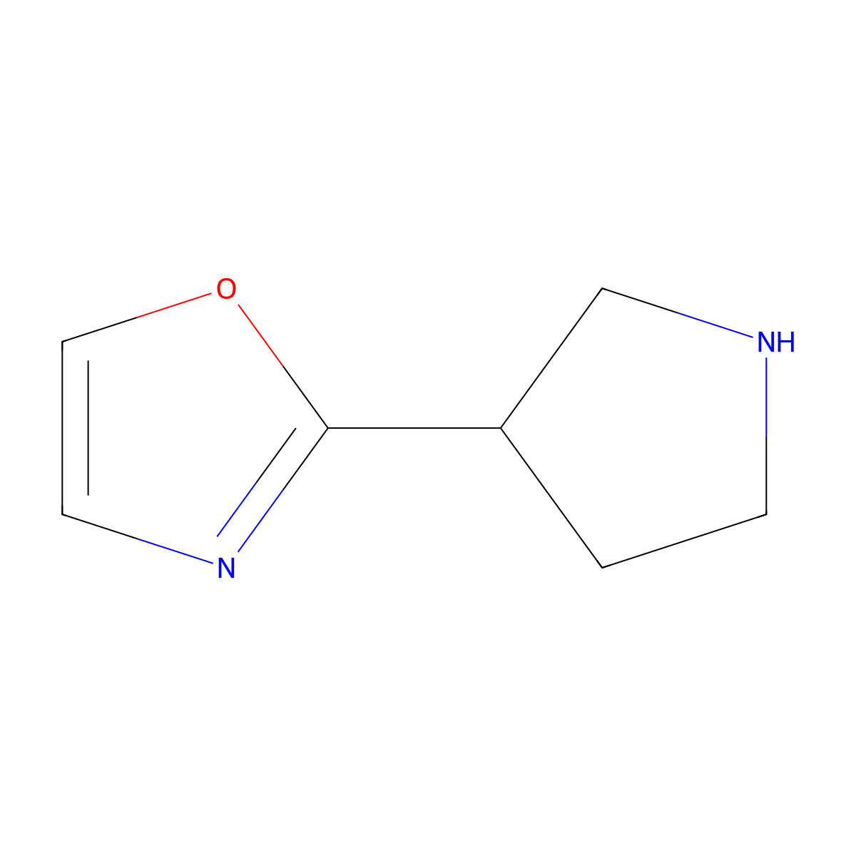 2-(Pyrrolidin-3-yl)-1,3-oxazole molecular structure, CAS 1368187-30-7