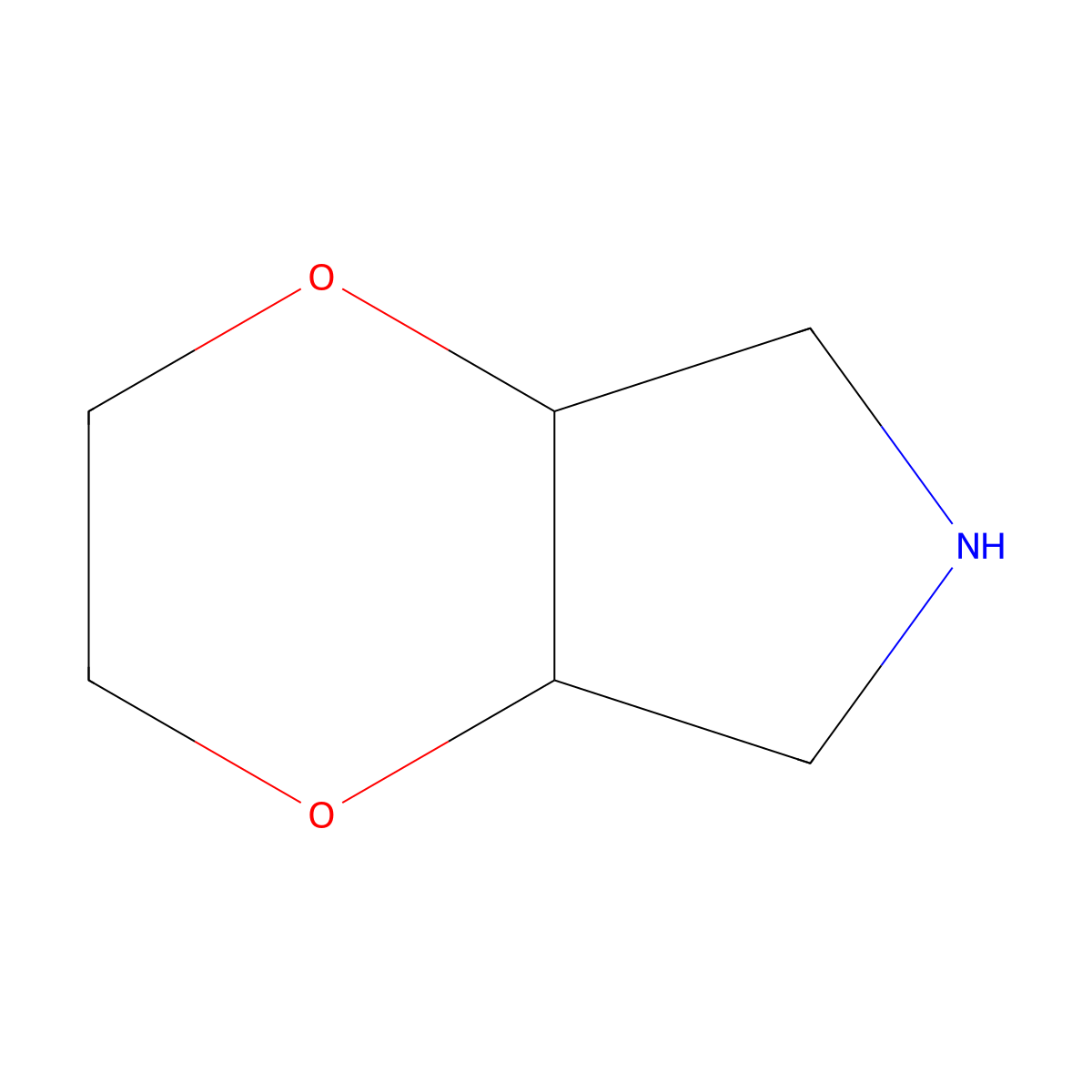 hexahydro-2H-[1,4]dioxino[2,3-c]pyrrole molecular structure, CAS 1368188-26-4