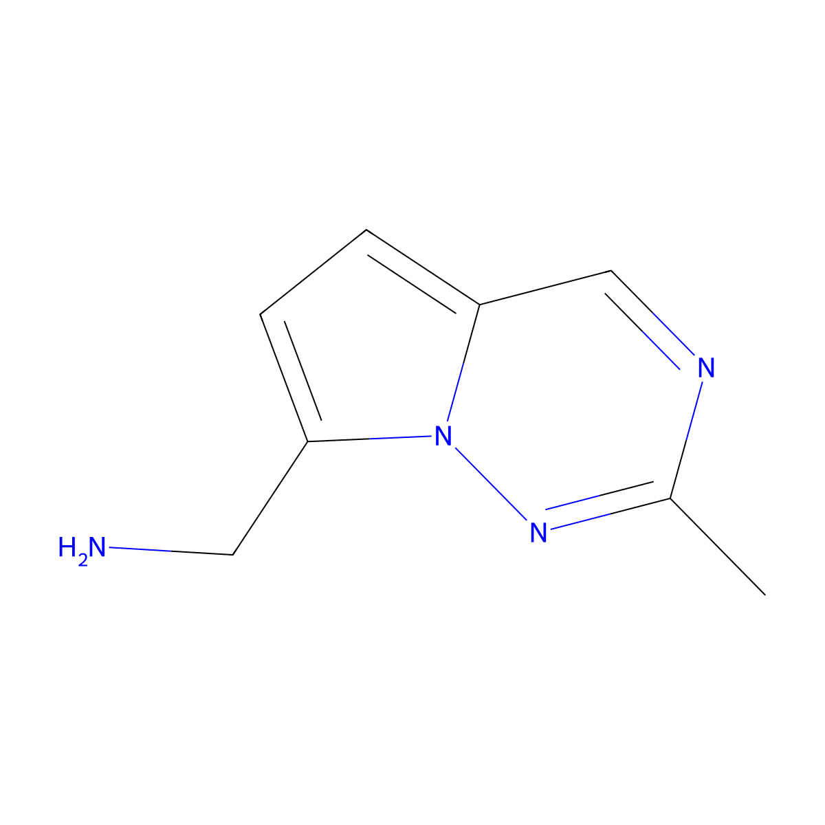 (2-Methylpyrrolo[2,1-f][1,2,4]triazin-7-yl)methanamine molecular structure, CAS 1368189-22-3