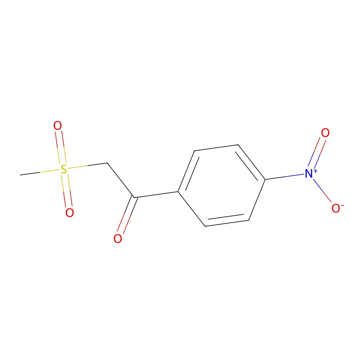 2-(Methanesulfonyl)-1-(4-nitrophenyl)ethan-1-one molecular structure, CAS 136819-50-6