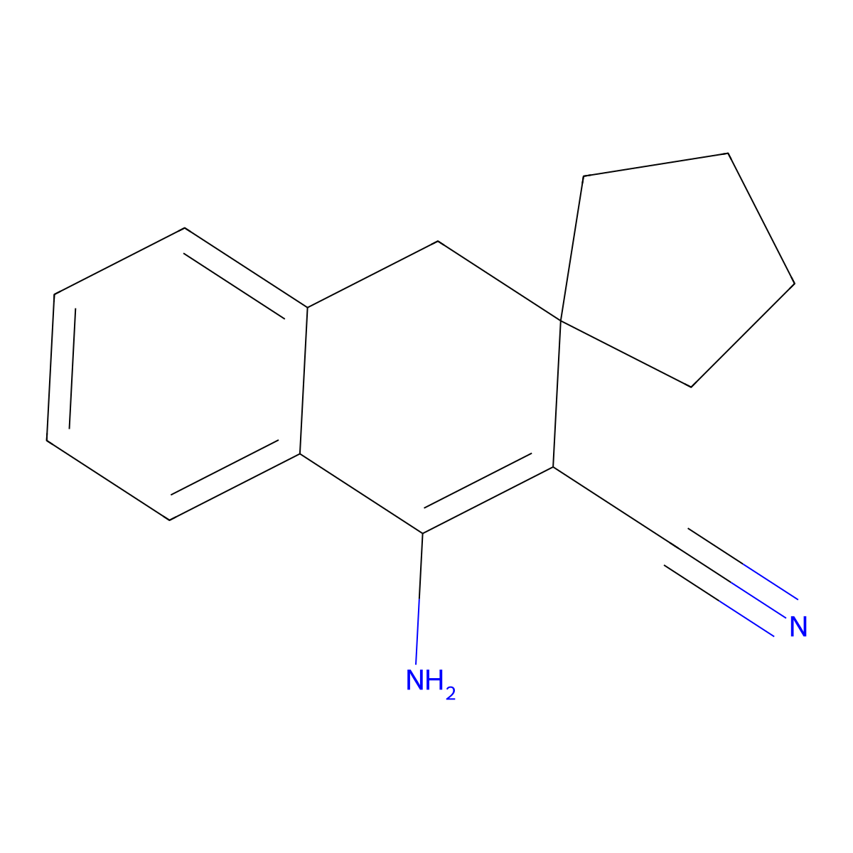 1-aminospiro[4H-naphthalene-3,1'-cyclopentane]-2-carbonitrile molecular structure, CAS 136819-62-0