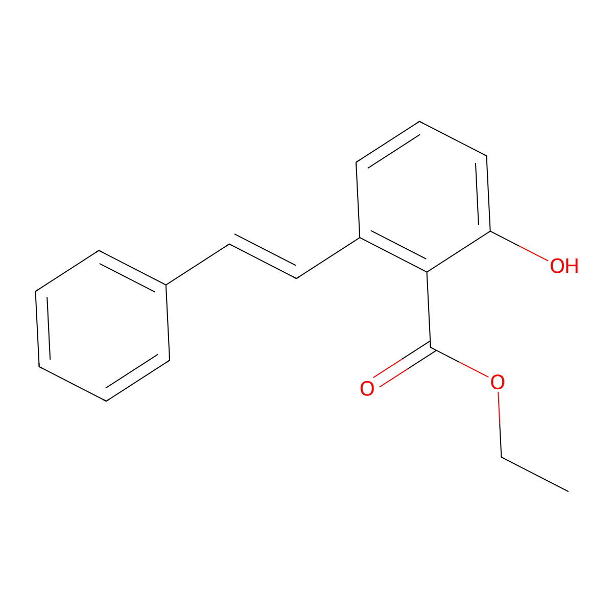 Ethyl 2-hydroxy-6-[(E)-2-phenylethenyl]benzoate molecular structure, CAS 136819-94-8
