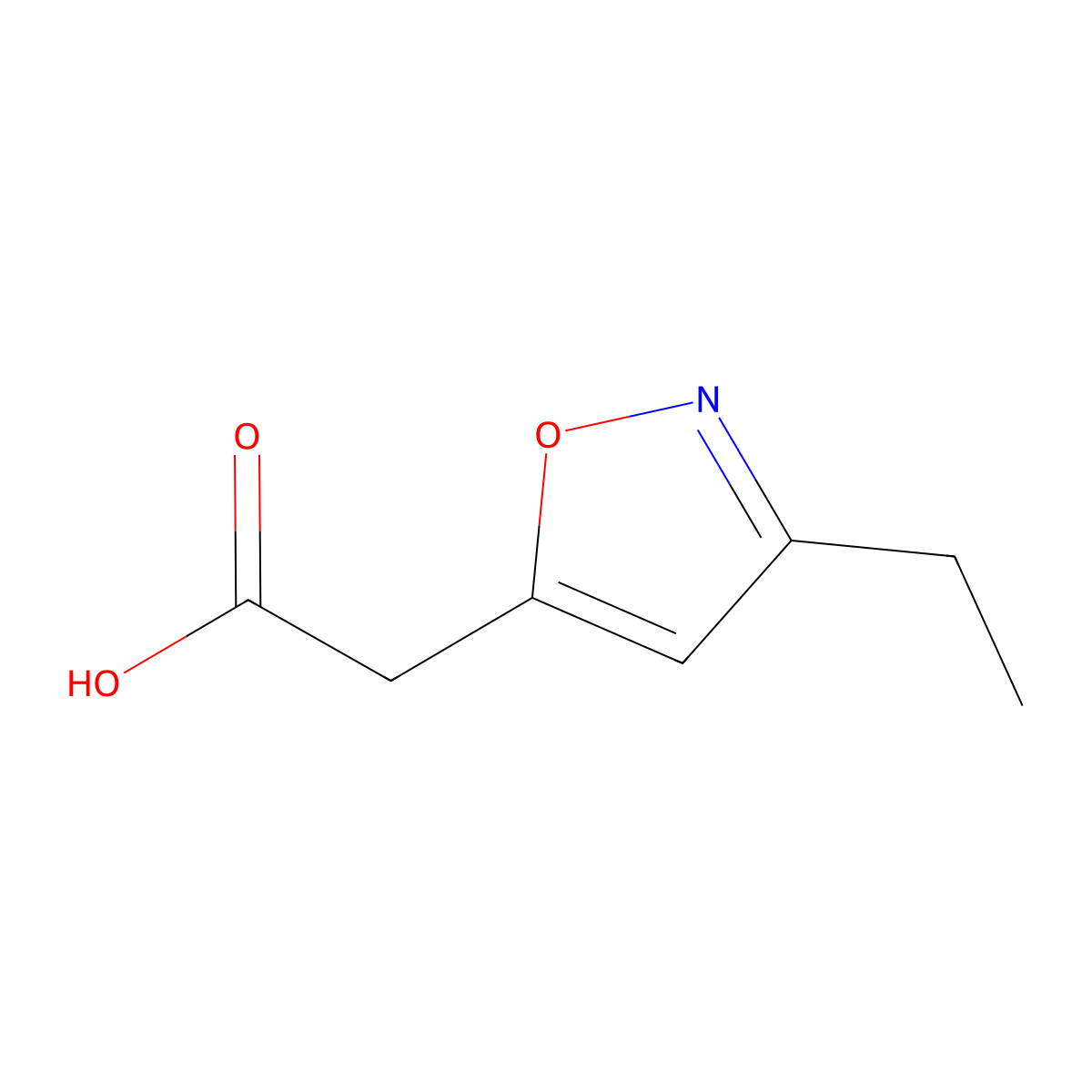 2-(3-Ethyl-1,2-oxazol-5-yl)acetic acid molecular structure, CAS 1368192-71-5