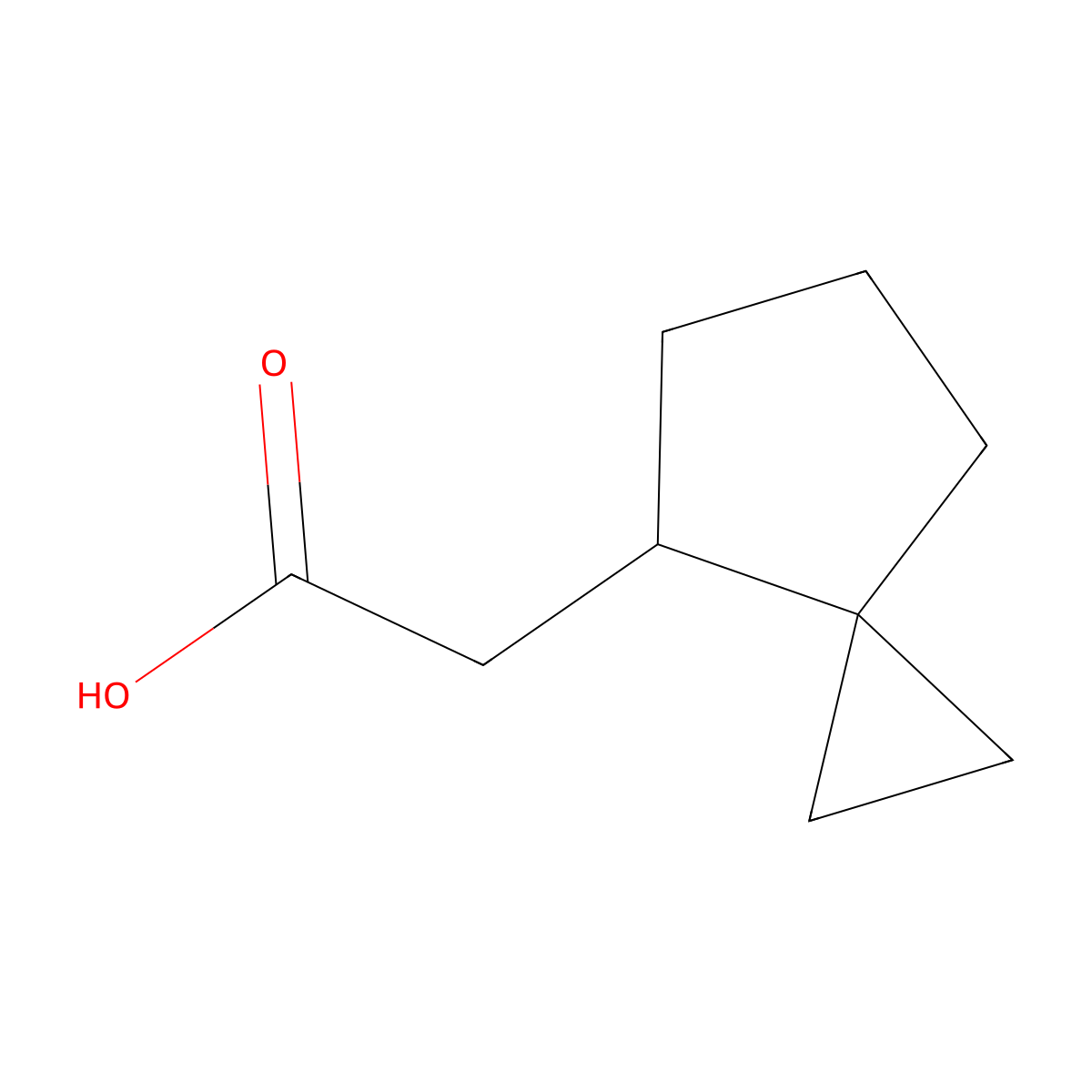 2-{Spiro[2.4]heptan-4-yl}acetic acid molecular structure, CAS 1368193-08-1
