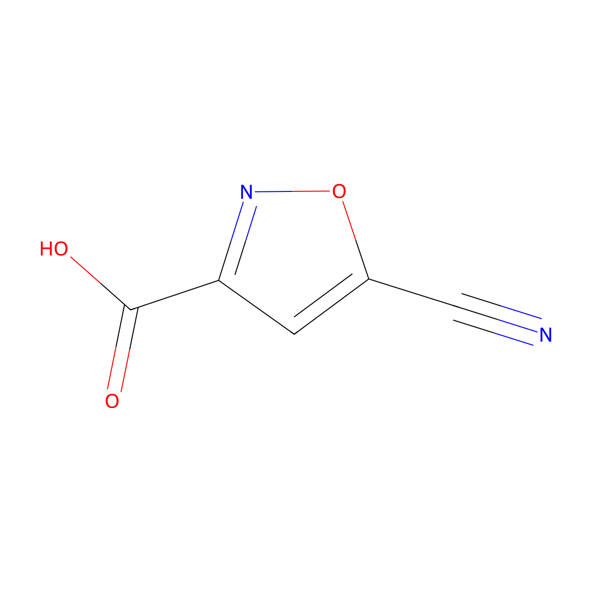 5-Cyano-1,2-oxazole-3-carboxylic acid molecular structure, CAS 1368193-26-3