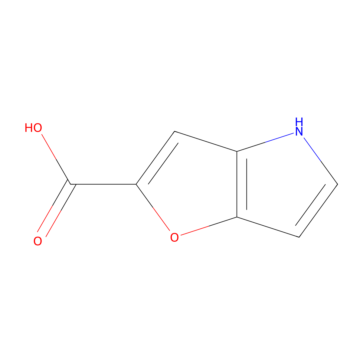 4H-furo[3,2-b]pyrrole-2-carboxylic acid molecular structure, CAS 1368193-82-1