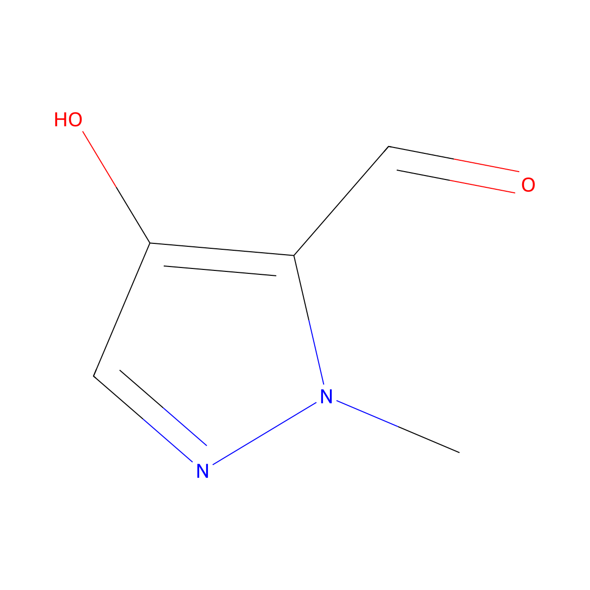 4-Hydroxy-1-methyl-1H-pyrazole-5-carbaldehyde molecular structure, CAS 1368194-38-0