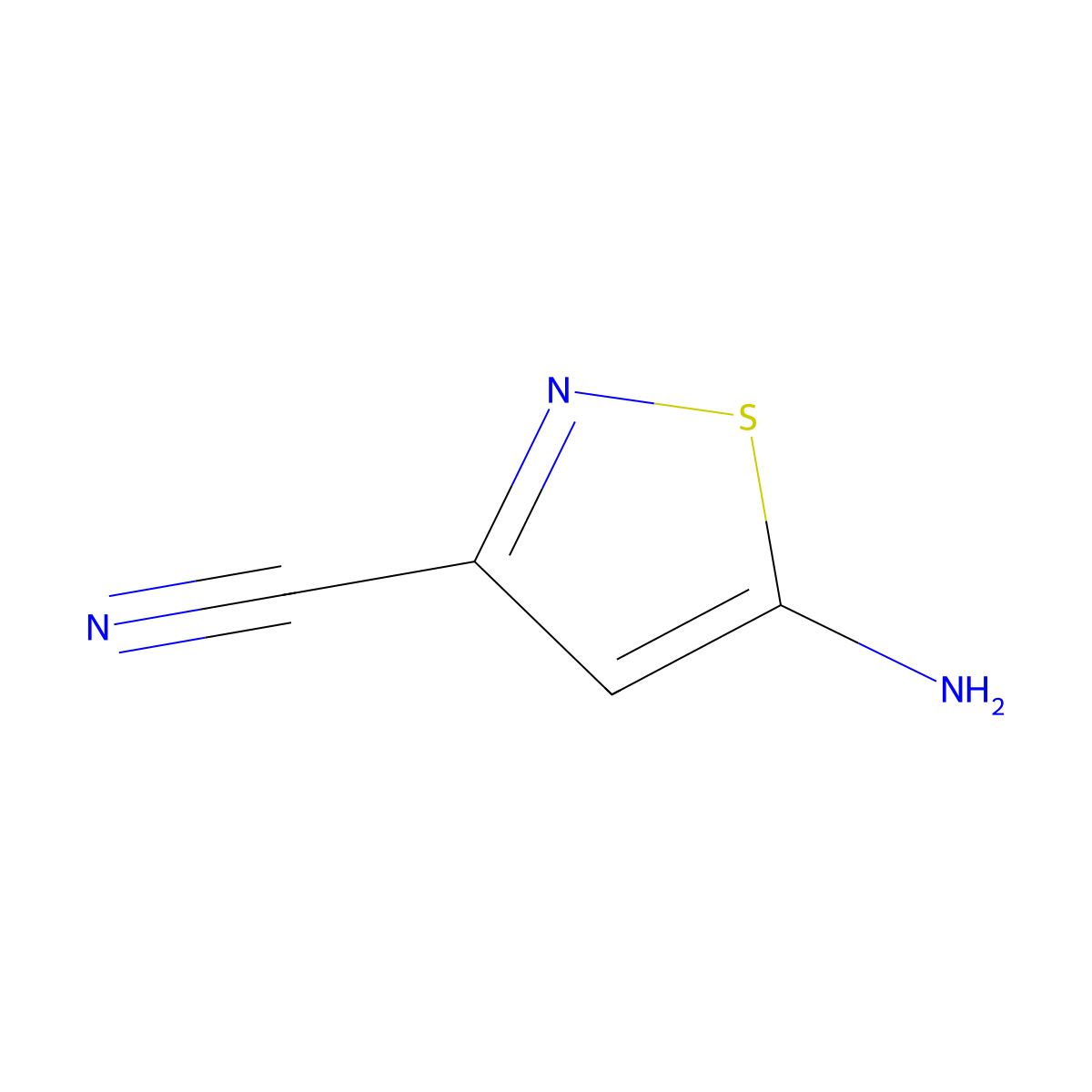 5-Aminoisothiazole-3-carbonitrile molecular structure, CAS 1368194-55-1