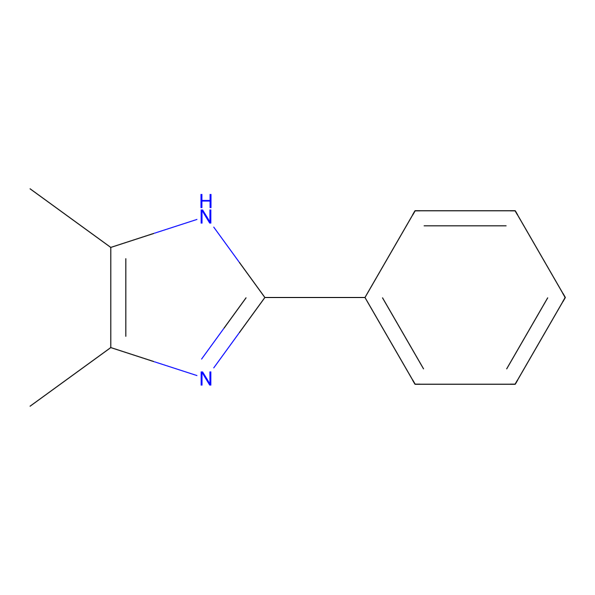 4,5-dimethyl-2-phenyl-1H-imidazole molecular structure, CAS 13682-20-7