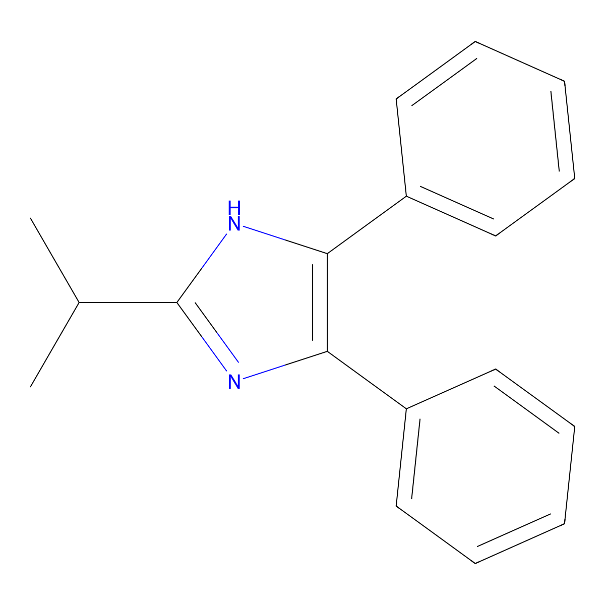 4,5-Diphenyl-2-(propan-2-yl)-1h-imidazole molecular structure, CAS 13682-25-2