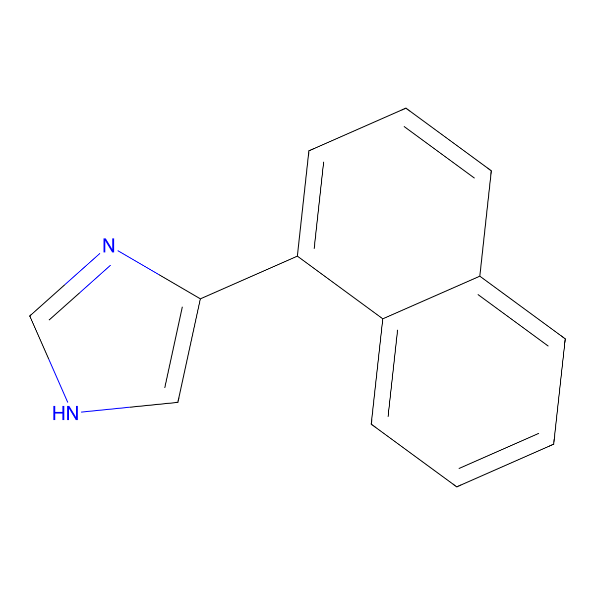 4-(naphthalen-1-yl)-1H-imidazole molecular structure, CAS 13682-30-9