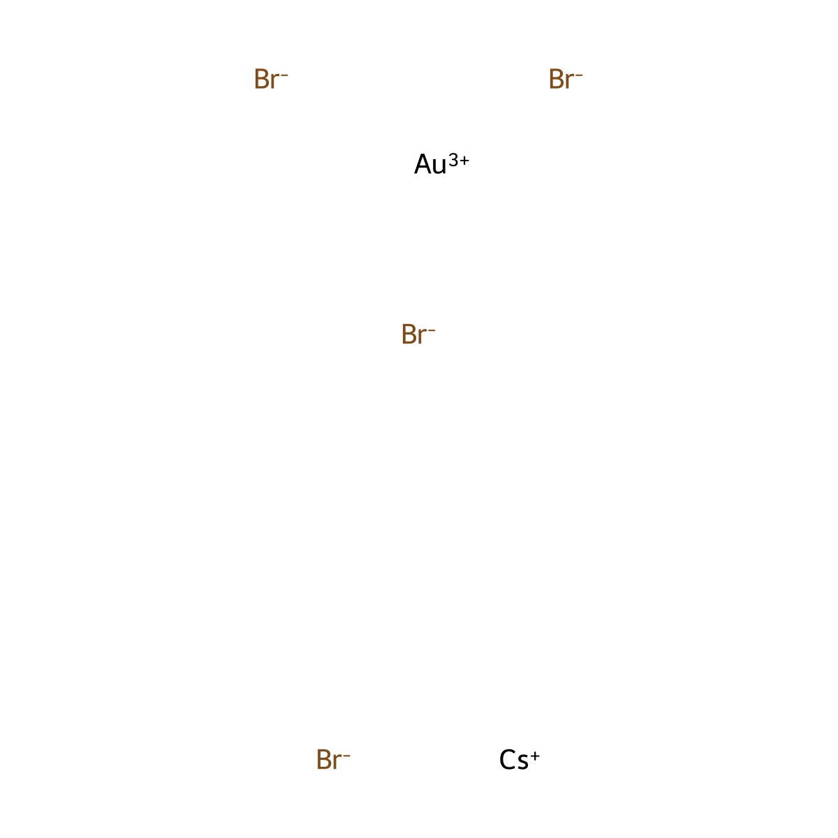 Aurate(1-), tetrabromo-, cesium (1:1), (SP-4-1)- molecular structure, CAS 13682-59-2