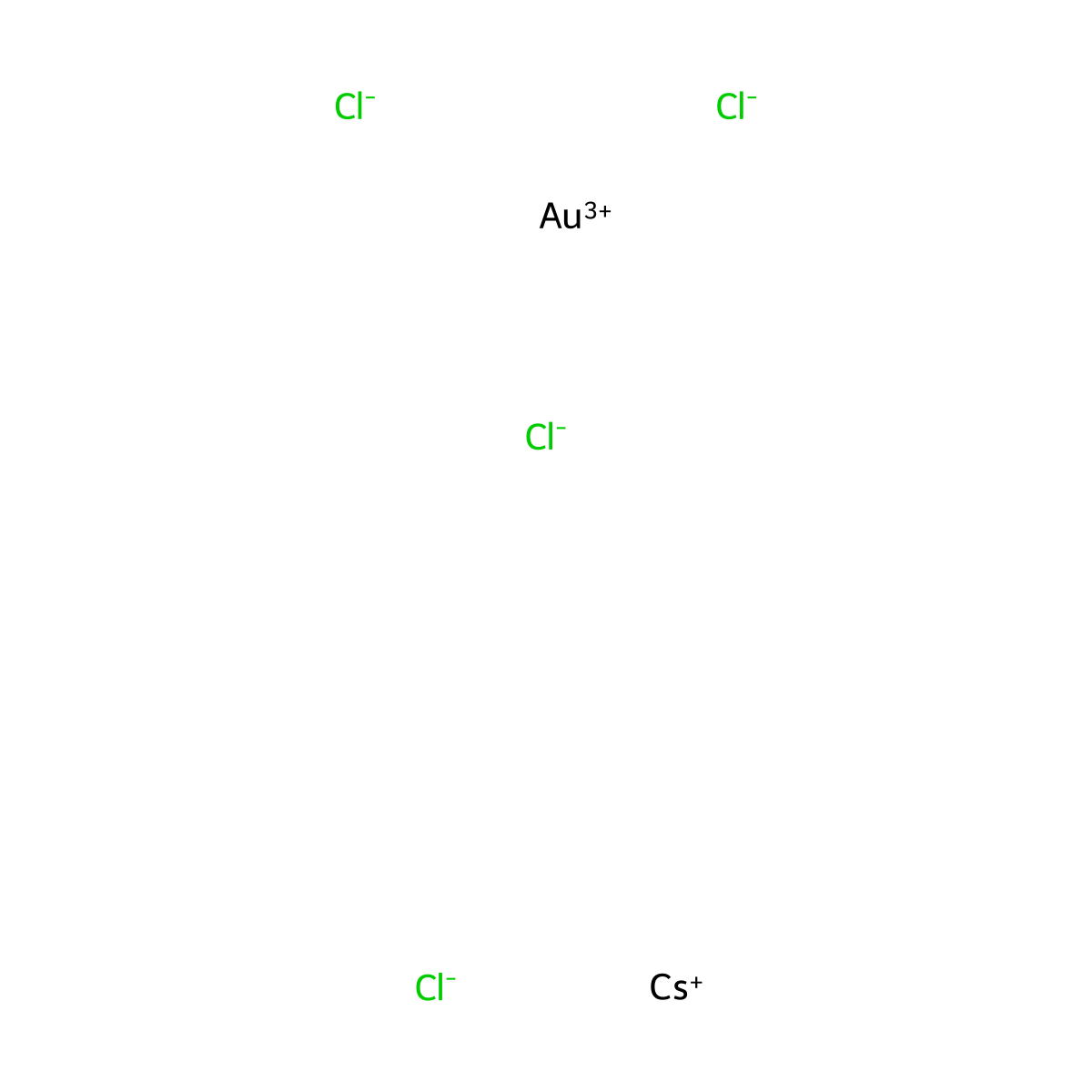 Aurate(1-), tetrachloro-, cesium (1:1), (SP-4-1)- molecular structure, CAS 13682-60-5