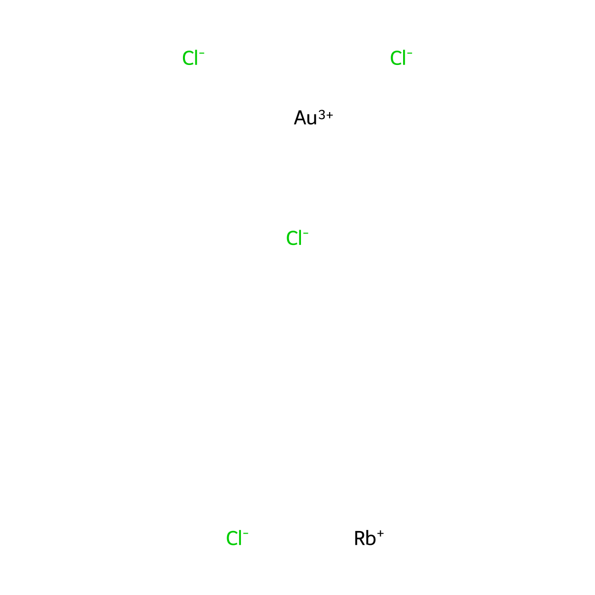 Aurate(1-), tetrachloro-, rubidium (1:1), (SP-4-1)- molecular structure, CAS 13682-62-7