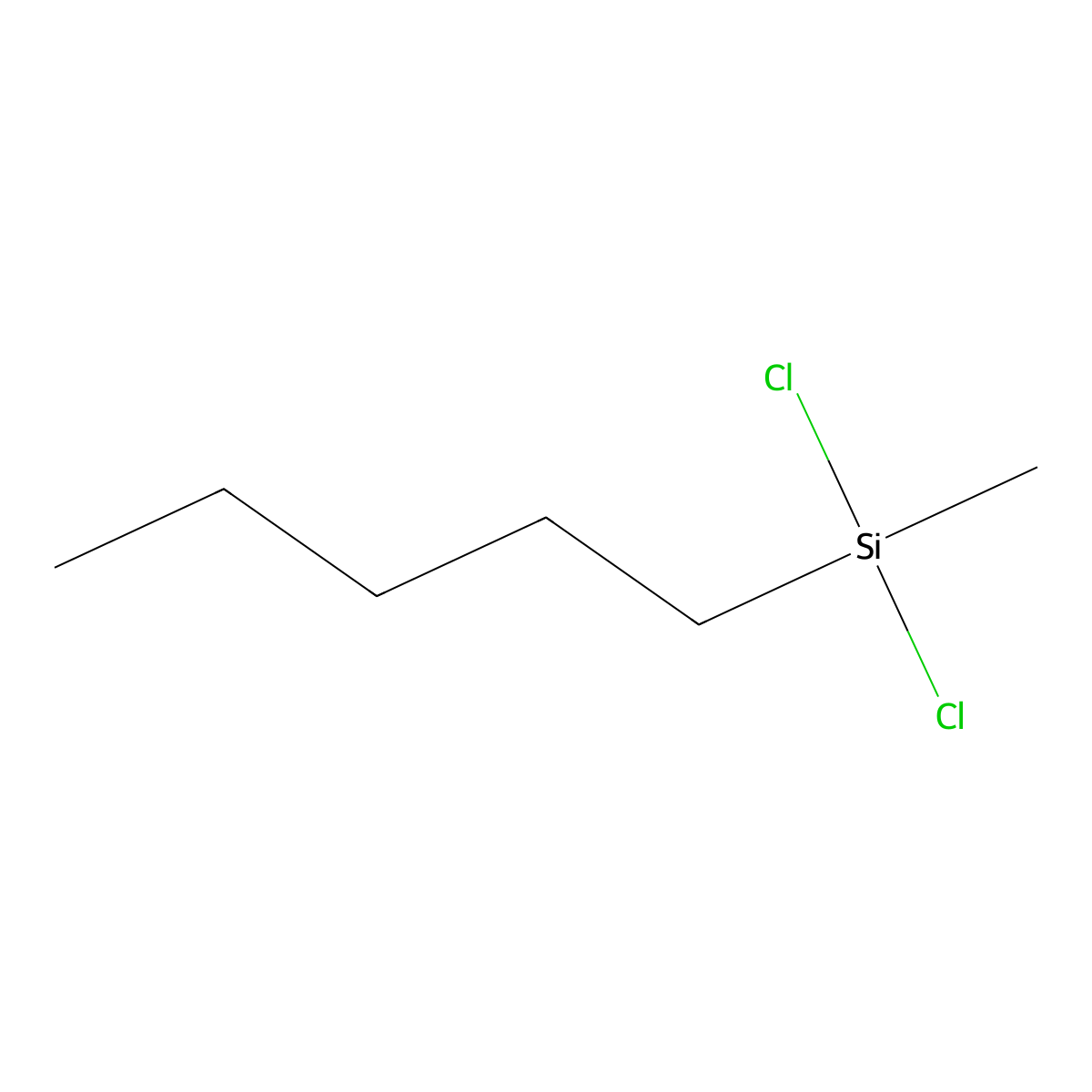 Silane, dichloromethylpentyl- molecular structure, CAS 13682-99-0