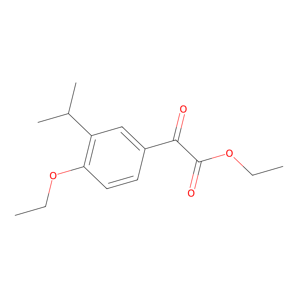 Ethyl 2-(4-ethoxy-3-isopropylphenyl)-2-oxoacetate molecular structure, CAS 1368200-00-3