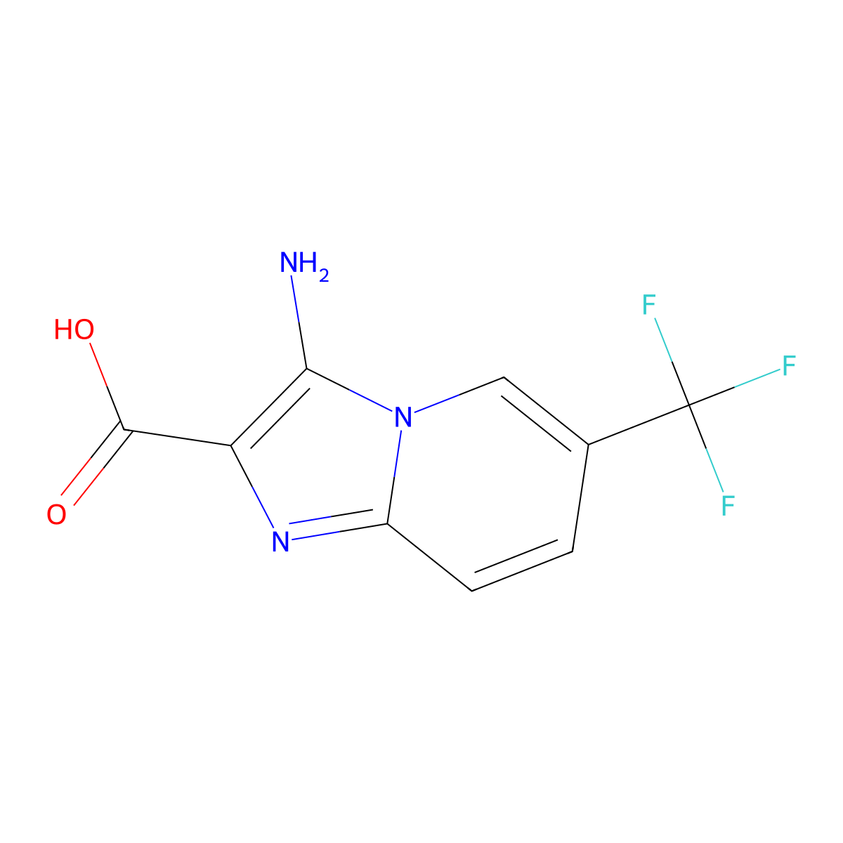 3-Amino-6-(trifluoromethyl)imidazo[1,2-A]pyridine-2-carboxylic acid molecular structure, CAS 1368200-78-5