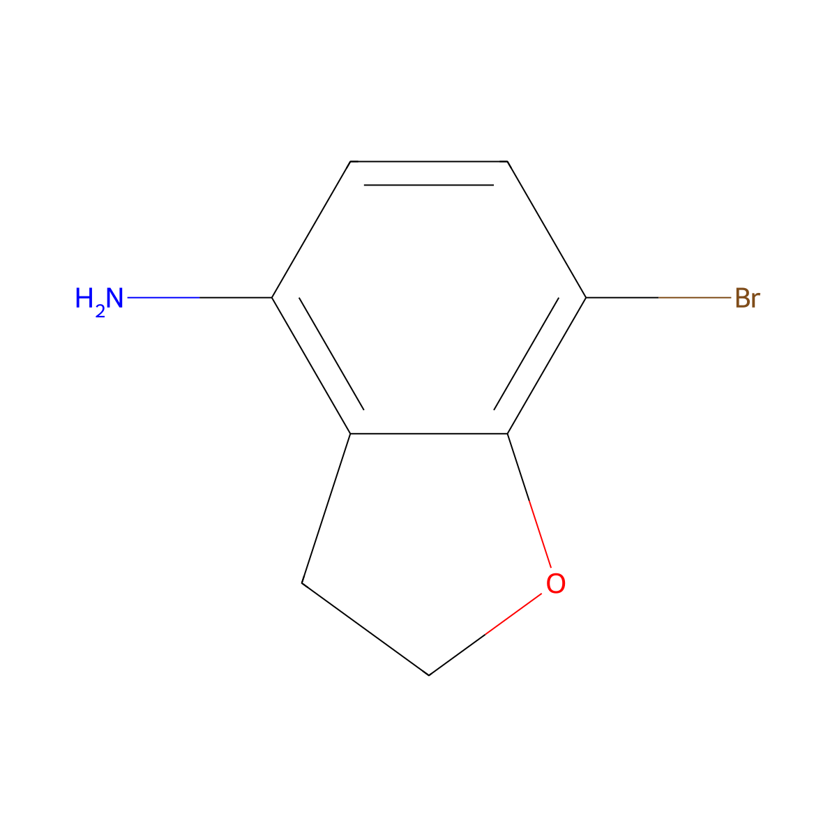 7-Bromo-2,3-dihydro-1-benzofuran-4-amine molecular structure, CAS 1368214-42-9
