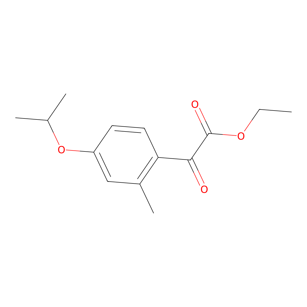 Ethyl 2-(4-isopropoxy-2-methylphenyl)-2-oxoacetate molecular structure, CAS 1368217-39-3